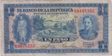 1953 COLUMBIA ONE PESO BANKNOTE REF 1453 - World Banknotes - Cambridgeshire Coins