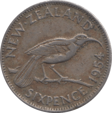 1954 SIXPENCE NEW ZEALAND - WORLD COINS - Cambridgeshire Coins