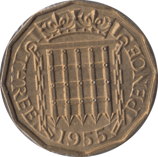 1955 BRASS THREEPENCE ( BU ) - Threepence - Cambridgeshire Coins