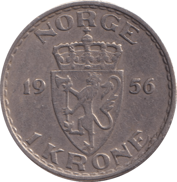 1956 1 KRONER NORWAY - WORLD COINS - Cambridgeshire Coins