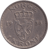 1956 1 KRONER NORWAY - WORLD COINS - Cambridgeshire Coins