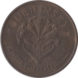 1956 8 DOUBLES GUERNSEY - WORLD COINS - Cambridgeshire Coins