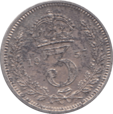 1957 MAUNDY THREEPENCE ( UNC ) - Maundy Coins - Cambridgeshire Coins