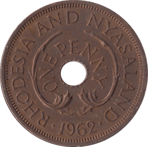 1962 PENNY RHODESIA AND NYASALAND - WORLD COINS - Cambridgeshire Coins