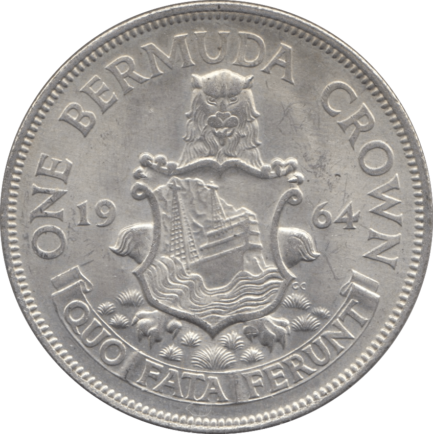 1964 BERMUDA SILVER CROWN 2 - SILVER WORLD COINS - Cambridgeshire Coins