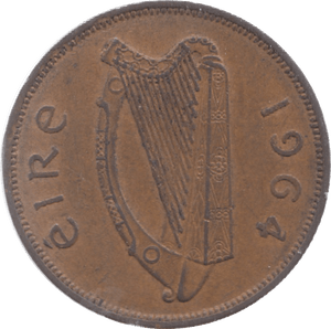 1964 IRELAND ONE PENNY - WORLD COINS - Cambridgeshire Coins