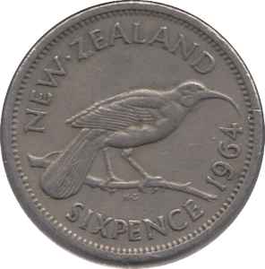 1964 SIXPENCE NEW ZEALAND - WORLD COINS - Cambridgeshire Coins