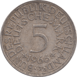 1966 GERMANY 5 DEUTSCHE MARK - WORLD COINS - Cambridgeshire Coins