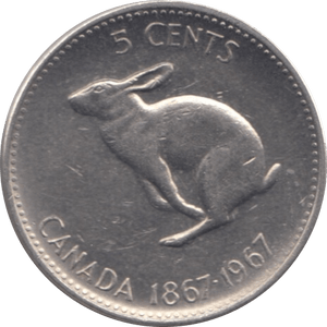 1967 CANADA 5 CENTS - WORLD COINS - Cambridgeshire Coins