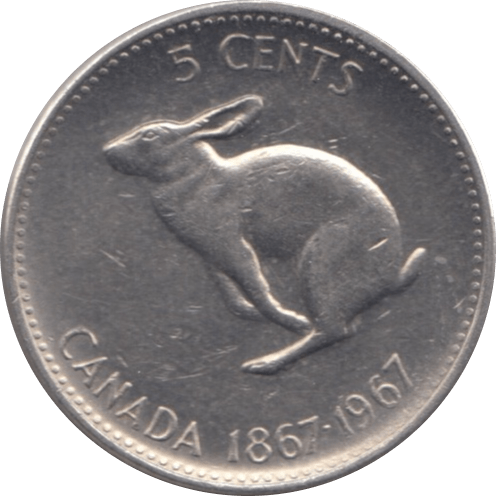 1967 CANADA 5 CENTS - WORLD COINS - Cambridgeshire Coins