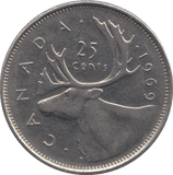 1969 25 CENTS CANADA - WORLD COINS - Cambridgeshire Coins