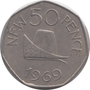 1969 GUERNSEY 50 PENCE - WORLD COINS - Cambridgeshire Coins