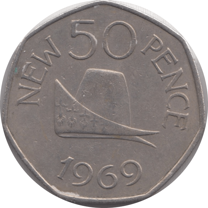 1969 GUERNSEY 50 PENCE - WORLD COINS - Cambridgeshire Coins