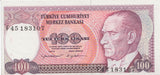 1970-1984 100 LIRA BANKNOTE TURKEY REF 990 - World Banknotes - Cambridgeshire Coins