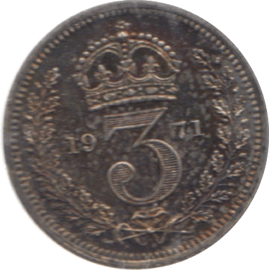 1971 MAUNDY THREEPENCE ( BU ) - Maundy Coins - Cambridgeshire Coins