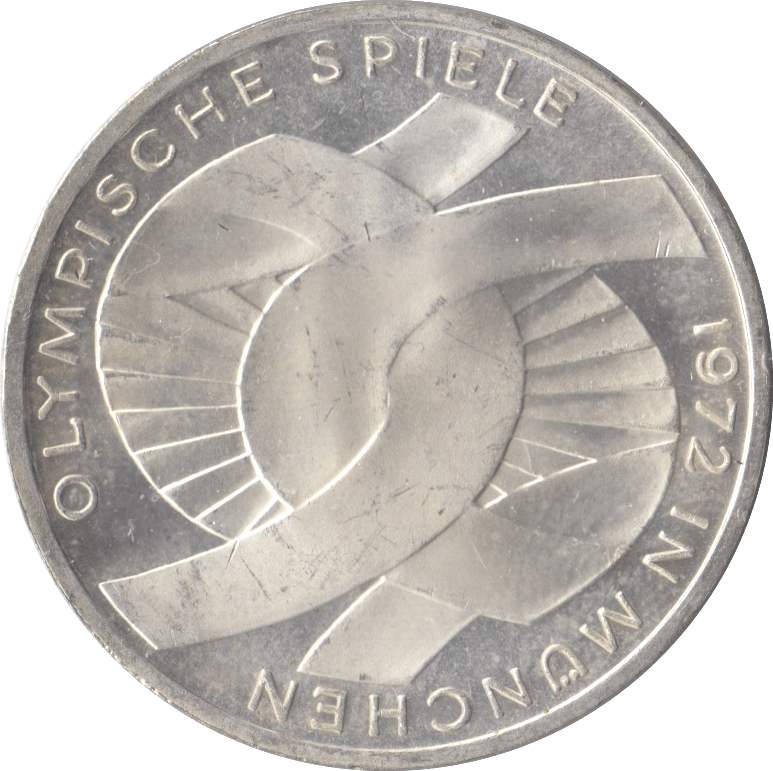 1972 GERMANY MUNICH OLYMPIAD SILVER 10 MARKS - SILVER WORLD COINS - Cambridgeshire Coins