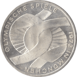 1972 GERMANY MUNICH OLYMPIAD SILVER 10 MARKS - SILVER WORLD COINS - Cambridgeshire Coins