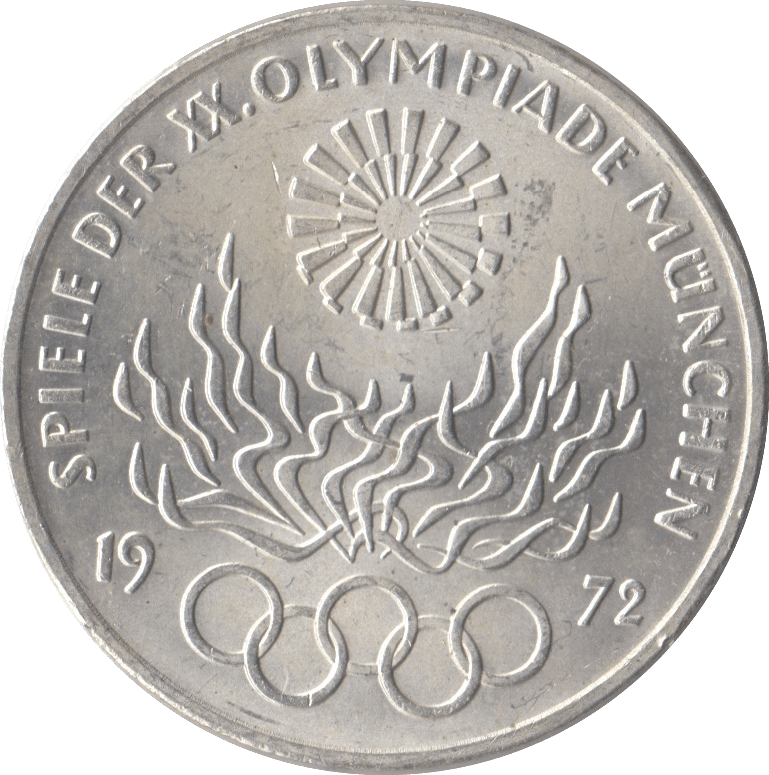 1972 GERMANY OLYMPIAD SILVER 10 MARKS - SILVER WORLD COINS - Cambridgeshire Coins