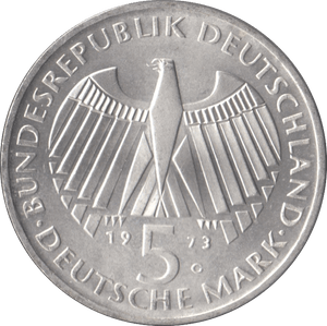 1973 FRANKFURT GERMANY SILVER 5 MARKS - SILVER WORLD COINS - Cambridgeshire Coins