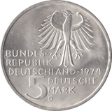 1974 IMMANUAL KANT GERMANY SILVER 5 MARKS - SILVER WORLD COINS - Cambridgeshire Coins