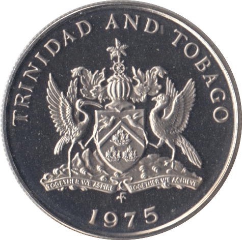 1975 25 CENTS TRINIDAD AND TOBAGO PROOF - WORLD COINS - Cambridgeshire Coins