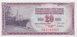 1978 20 DINARA BANKNOTE YUGOSLAVIA REF 1029 - World Banknotes - Cambridgeshire Coins