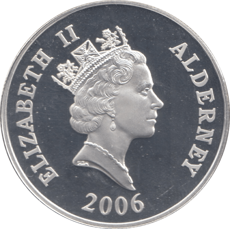 2006 SILVER ALDERNEY STANLEY ELTON HOLLIS FIVE POUNDS ( PROOF ...