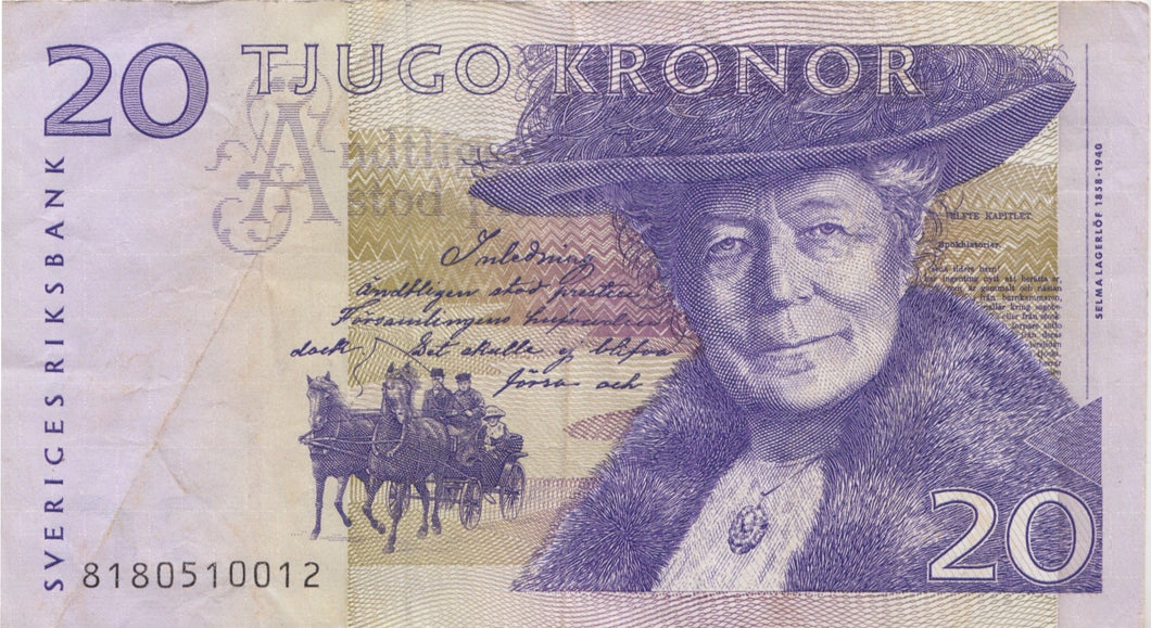 2007 20 KRONOR BANKNOTE SWEDEN REF 957 - World Banknotes - Cambridgeshire Coins