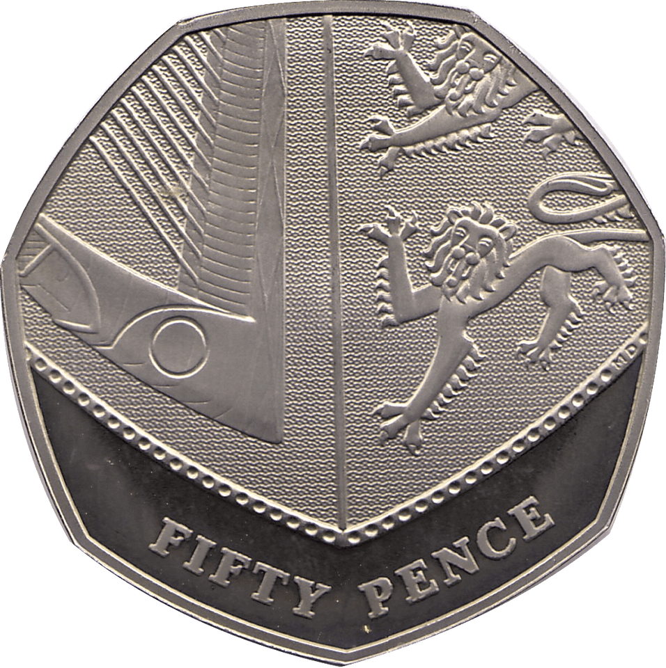 2016 FIFTY PENCE PROOF 50P SECTION OF SHIELD - 50p Proof - Cambridgeshire Coins