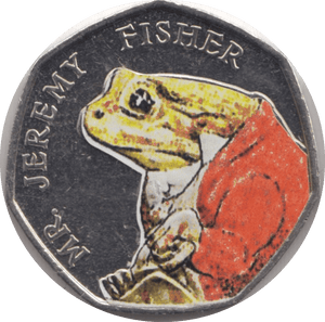 2017 50p MR JEREMY FISHER COLOURED CIRCULATED BEATRIX COIN - BEATRIX POTTER - Cambridgeshire Coins