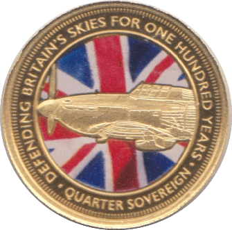 2018 DEFENDING BRITAINS SKIES GOLD QUARTER SOVEREIGN ( BU ) - QUARTER SOVEREIGN - Cambridgeshire Coins