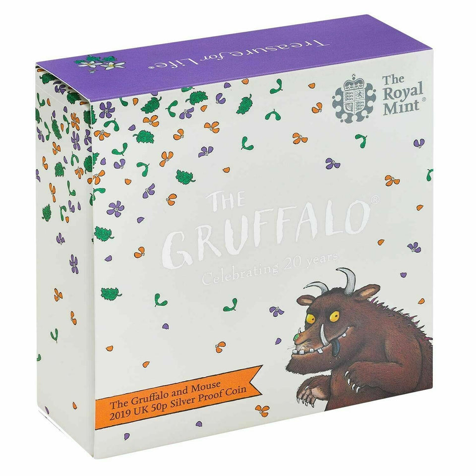 2019 Silver Proof 20 years Gruffalo Mouse 50p Coin Box COA Royal Mint - Silver Proof 50p - Cambridgeshire Coins