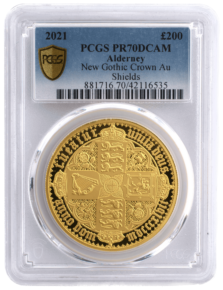 2021年オルダニー ニューゴシッククラウン 20ポンド銀貨 PCGS PR70 ...