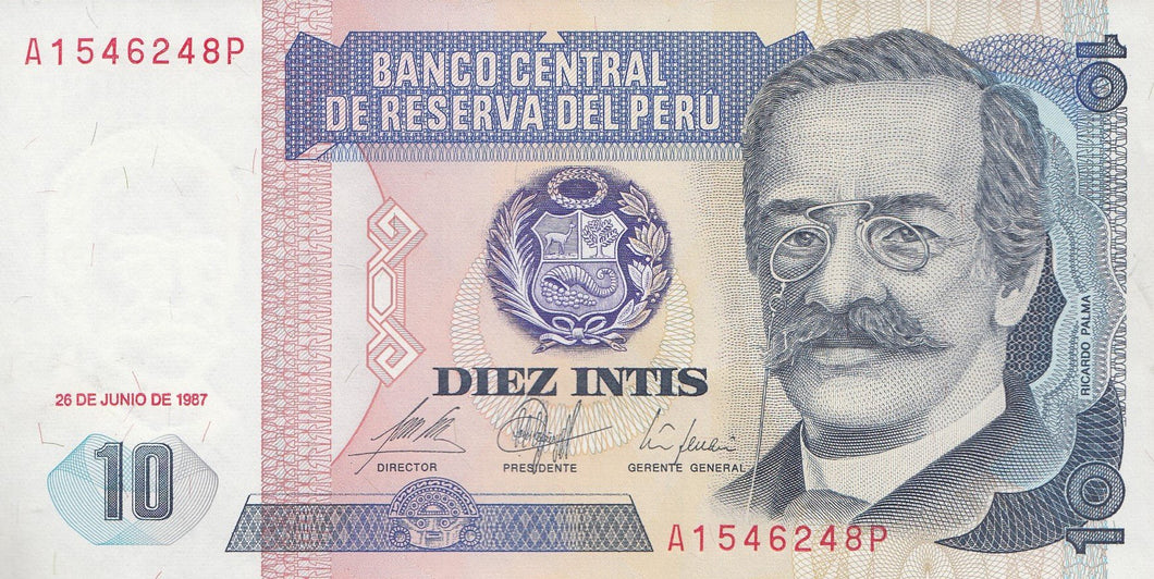 10 INTIS BANKNOTE PERU ( REF 242 )