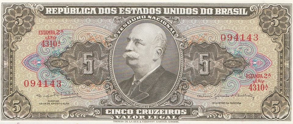 5 CRUZEIROS BANKNOTE BRAZIL ( REF 262 ) - World Banknotes - Cambridgeshire Coins