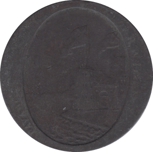 1800 CONDER HALFPENNY TOKEN CASTLE AND SPADE BANK OF ENNISCORTHY  ( REF 18 )