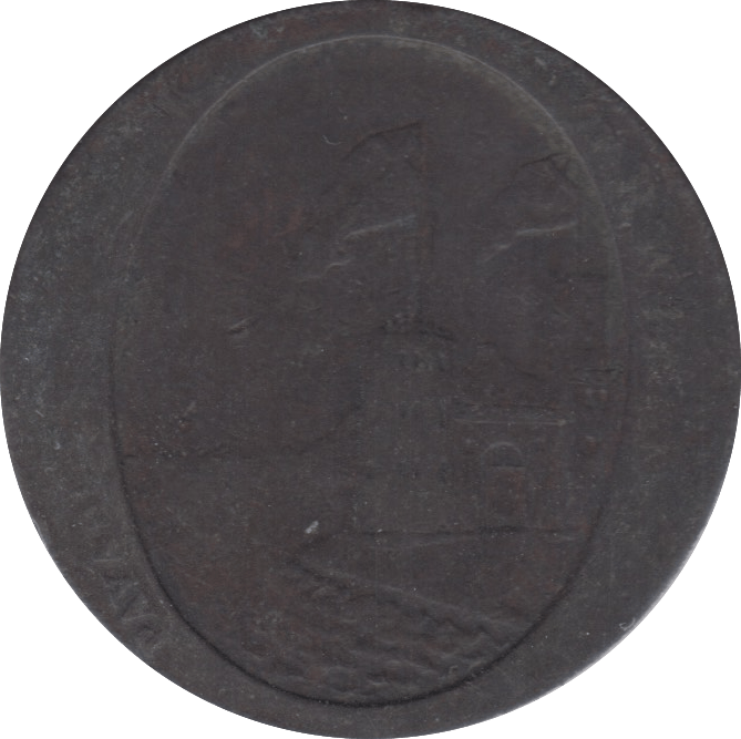 1800 CONDER HALFPENNY TOKEN CASTLE AND SPADE BANK OF ENNISCORTHY  ( REF 18 )