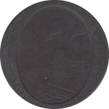 1800 CONDER HALFPENNY TOKEN CASTLE AND SPADE BANK OF ENNISCORTHY  ( REF 18 )