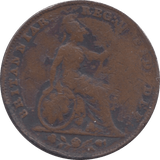 1847 FARTHING ( FAIR ) - Farthing - Cambridgeshire Coins