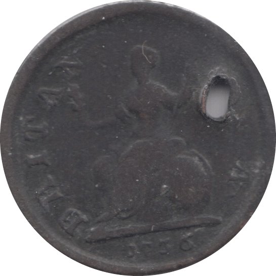 1736 FARTHING ( FAIR ) HOLED