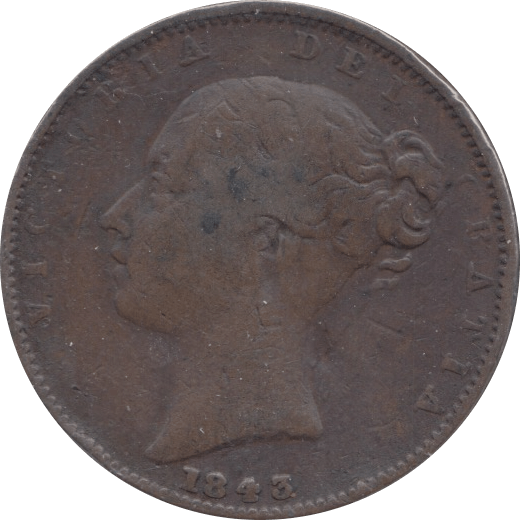 1843 FARTHING ( FAIR ) - Farthing - Cambridgeshire Coins