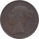 1843 FARTHING ( FAIR ) - Farthing - Cambridgeshire Coins