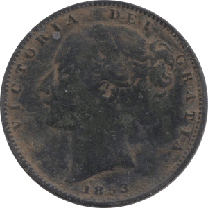 1853 FARTHING ( FAIR ) - Farthing - Cambridgeshire Coins