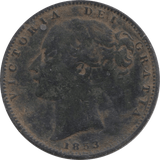 1853 FARTHING ( FAIR ) - Farthing - Cambridgeshire Coins