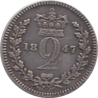 1847 MAUNDY TWOPENCE ( VF ) - Maundy Coins - Cambridgeshire Coins