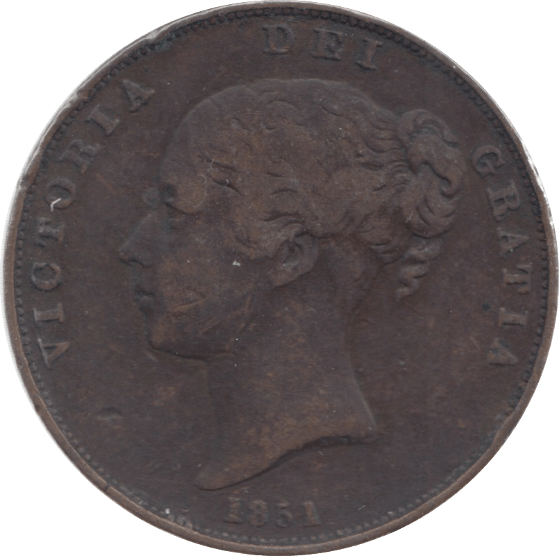 1851 PENNY ( FINE ) 3 - Penny - Cambridgeshire Coins