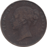 1851 PENNY ( FINE ) 3 - Penny - Cambridgeshire Coins