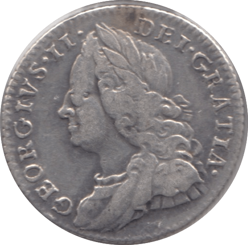 1758 SIXPENCE ( VF ) 6