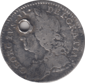 1758 SIXPENCE ( FINE ) HOLED