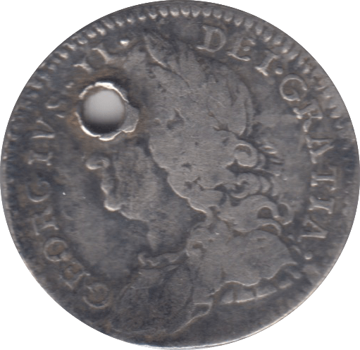 1758 SIXPENCE ( FINE ) HOLED